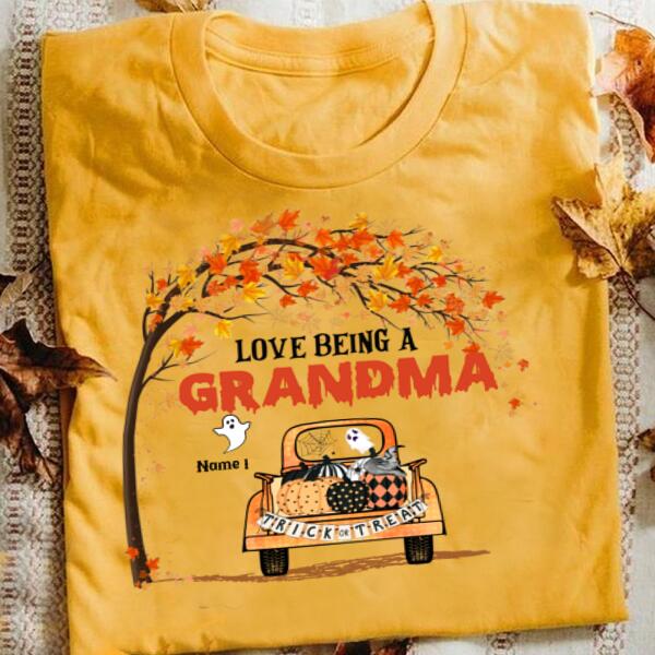 Personalized Grandma NaNa Halloween Shirts, Cute Halloween Tees, Boo Pumpkin Shirt, family halloween shirt, Tees For Women