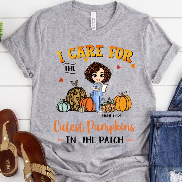 Personalized Nurse Gifts, i care for the cutest pumpkins in the patch halloween shirts, funny nurse shirts, pumpkin Nurse, CNA tshirt, gift For Women