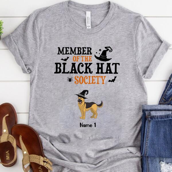 Personalized Dog halloween shirt, Member of the black hat society Halloween shirt, witch t shirt, tees for women