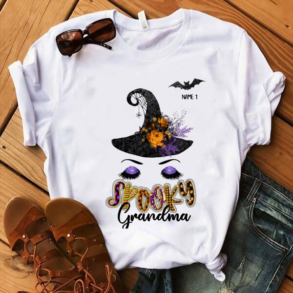 Personalized Hat Grandma NaNa Spooky Halloween t shirt, Bat witch hallween shirt, Family halloween shirt, tees for women