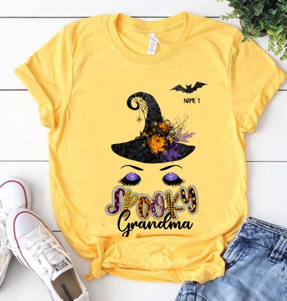 Personalized Hat Grandma NaNa Spooky Halloween t shirt, Bat witch hallween shirt, Family halloween shirt, tees for women