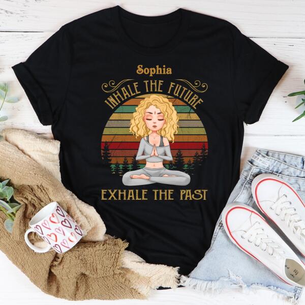 Personalized t shirt, Inhale the future exhale the past yoga t shirt, Gift For Yoga Lover
