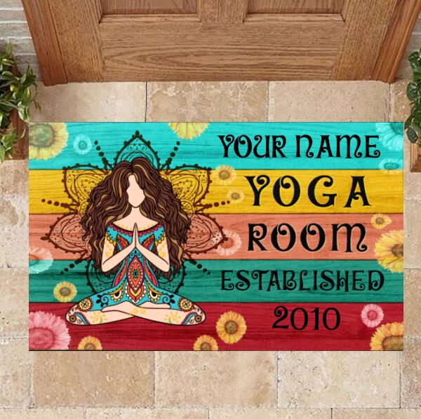 Personalized doormat, Yoga Room doormat, Gift For Yoga Lover, Yoga Girl doormat Vintage