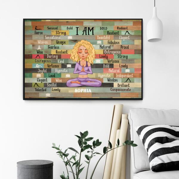 Personalized Poster, I am yoga poster, Yoga Wall Art, Gift Yoga Decor, Gift For Yoga lovers, Home Decor