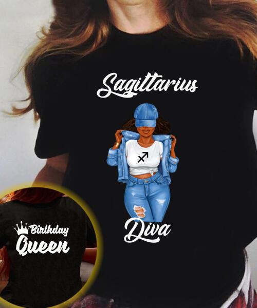 Personalized Sagittarius shirt, Sagittarius Birthday T Shirt, customize birthday shirt for woman