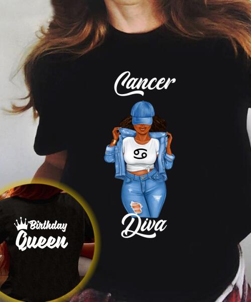 Personalized Cancer shirt, Cancer Birthday T Shirt, customize birthday shirt for woman