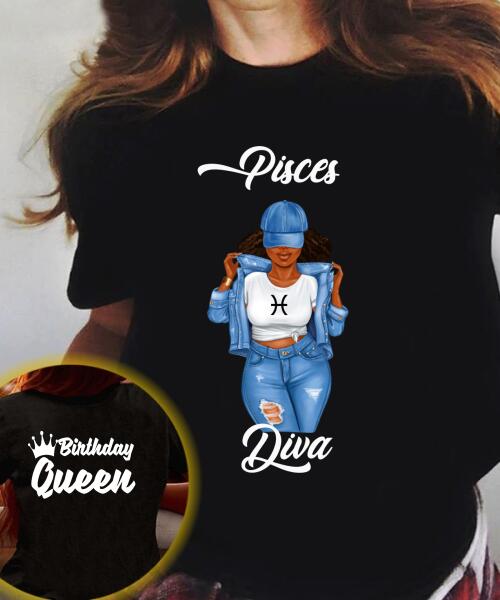 Personalized Pisces shirt, Pisces Birthday T Shirt, customize birthday shirt for woman