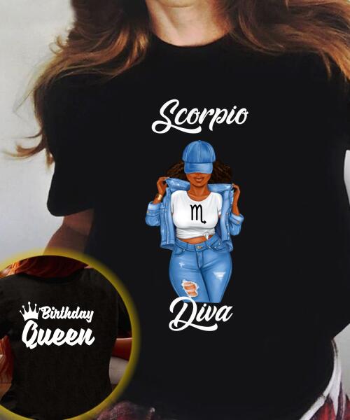 Personalized Scorpio shirt, Scorpio Birthday T Shirt, customize birthday shirt for woman