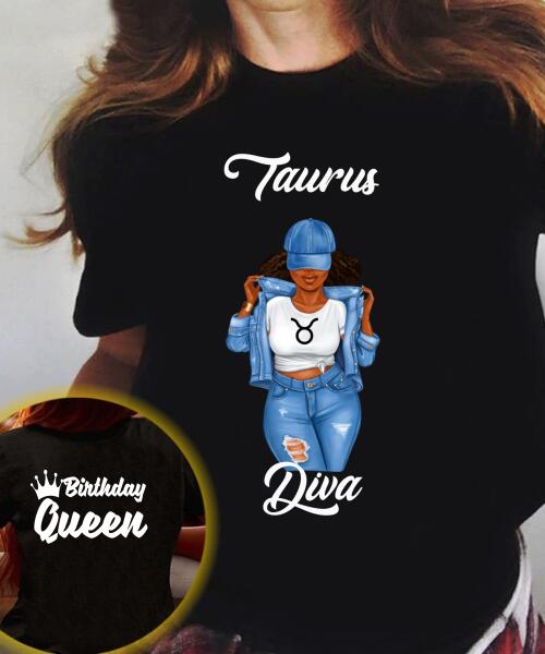 Personalized Taurus shirt, Taurus Birthday T Shirt, customize birthday shirt for woman