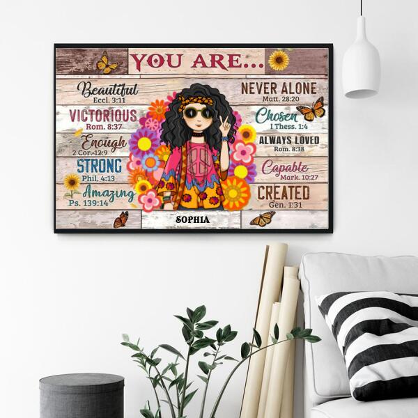 Personalized Poster, You are hippie poster, Hippie girl Wall Art, Gift Hippie Decor, Gift For Hippie lovers, Home Decor