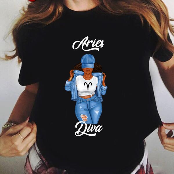 Personalized Aries shirt, Aries Birthday T Shirt, customize birthday shirt for woman
