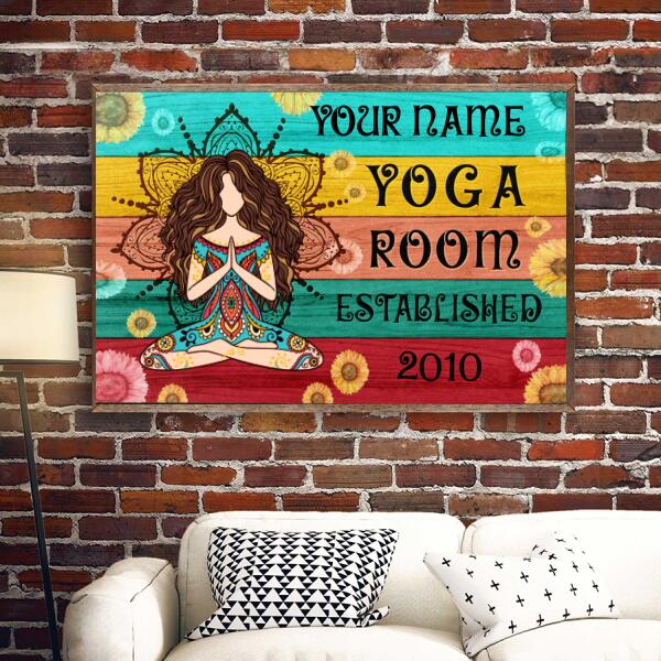 Personalized poster, Yoga Room, Gift For Yoga Lover, Yoga Girl Poster vintage