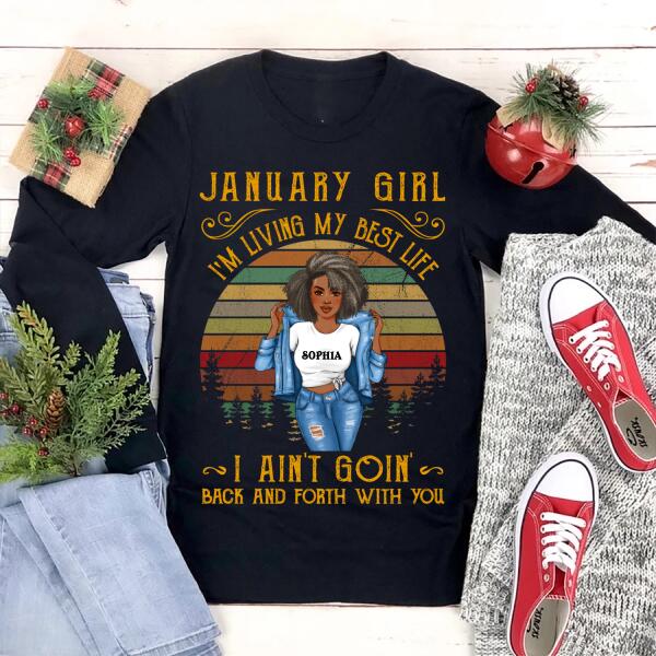 Custom January Birthday Shirt For Woman, Queens Are Born In January Gifts, Melanin Afro Woman Shirt, Black Girl Tee, Afro Queen Gift