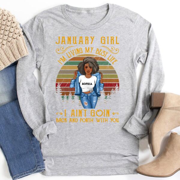 Custom January Birthday Shirt For Woman, Queens Are Born In January Gifts, Melanin Afro Woman Shirt, Black Girl Tee, Afro Queen Gift