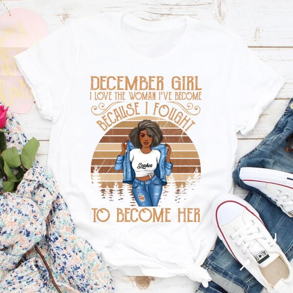 December birthday shirt, custom birthday shirt, Queens born in December, December Birthday Gifts For Afro Woman, December Birthday Gifts