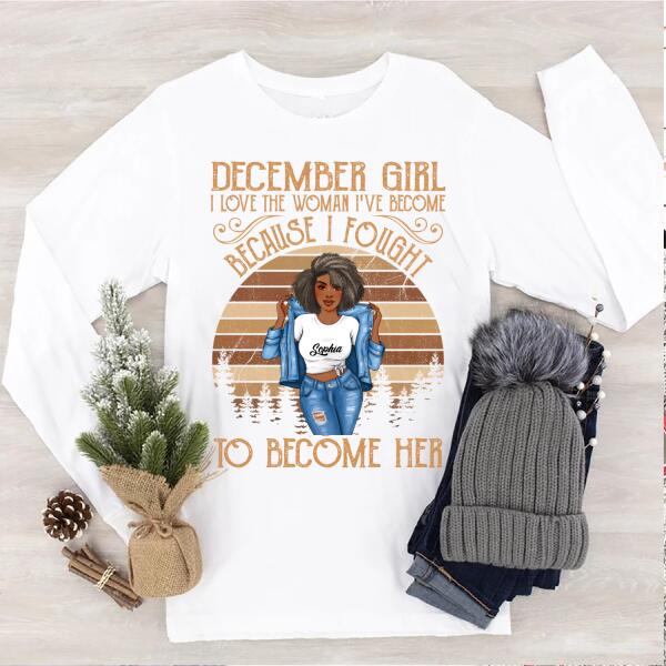 December birthday shirt, custom birthday shirt, Queens born in December, December Birthday Gifts For Afro Woman, December Birthday Gifts