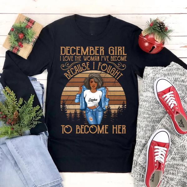 December birthday shirt, custom birthday shirt, Queens born in December, December Birthday Gifts For Afro Woman, December Birthday Gifts