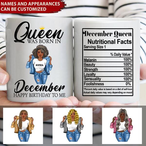 December birthday mug, Personalized birthday mug, customized mug for birthday, happy birthday personalized mug