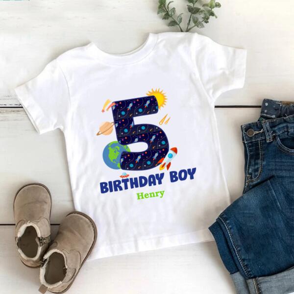5th Birthday Shirt, Custom Birthday Shirt, Space Birthday Shirt, 5 Birthday Shirt, Cute Birthday Shirt Ideas, Best T Shirts 2021, Baby Shirt