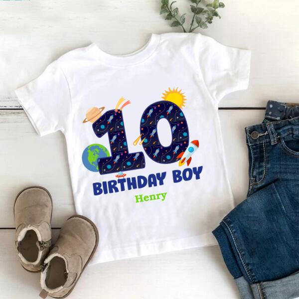 10th Birthday Shirt, Custom Birthday Shirt, Space Birthday Shirt, 10th Birthday Shirt Ideas, Double Digits Birthday Shirt, Best T Shirts 2021, Baby Shirt