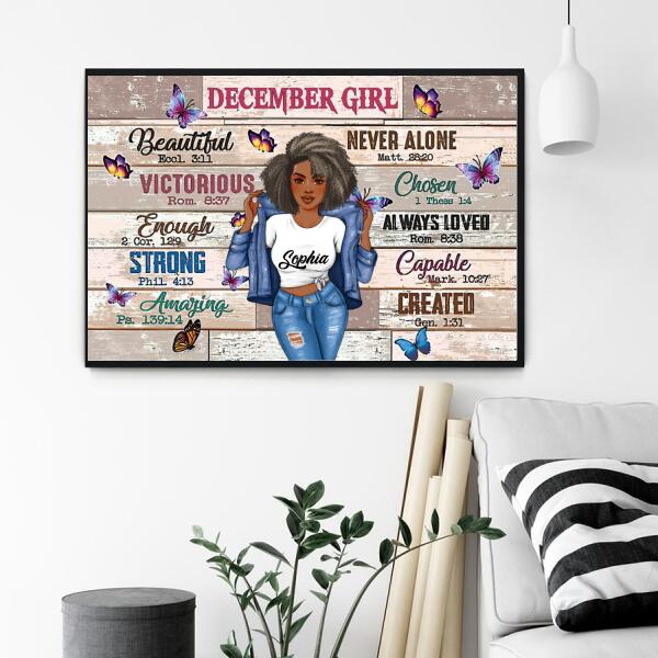 Personalised birthday posters, December poster, happy birthday poster with name, custom birthday poster