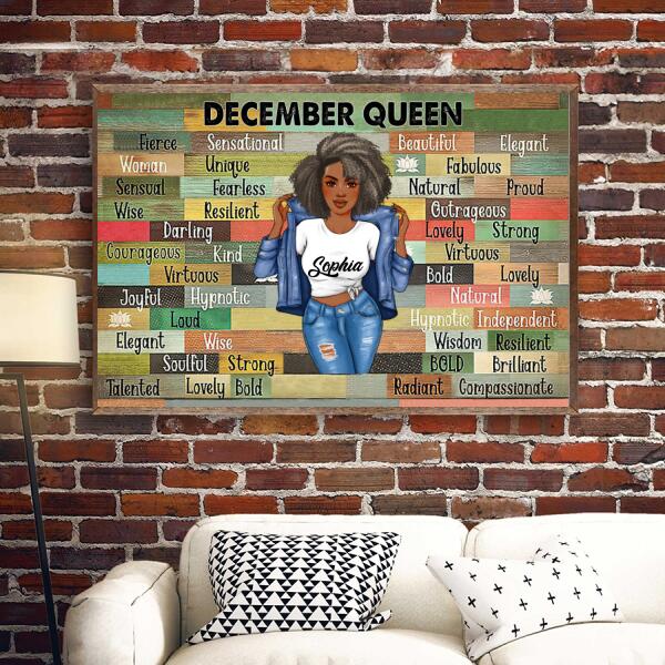 Personalised birthday posters, December poster, happy birthday poster with name, custom birthday poster