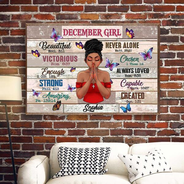 Personalised birthday posters, December poster, happy birthday poster with name, custom birthday poster