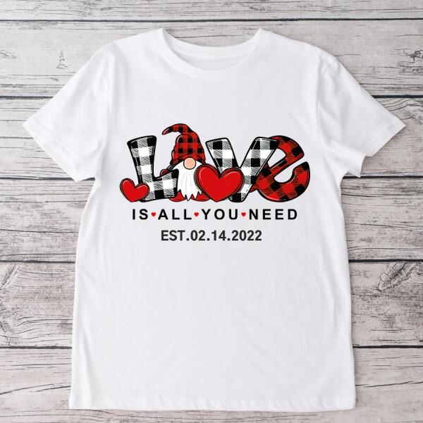 Gnome Valentine Shirts, Custom Valentines Day Shirts, Matching T Shirts For Couples, His And Her Valentine Shirts, Couple Shirt, Husband And Wife Shirt