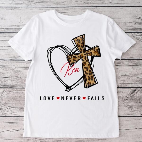 Custom T Shirts, Christian Valentine Shirts, Love Never Fails Shirt, Couples Valentines Day Shirts, Matching T Shirts For Couples, His And Her Valentine Shirts, Husband And Wife Shirt