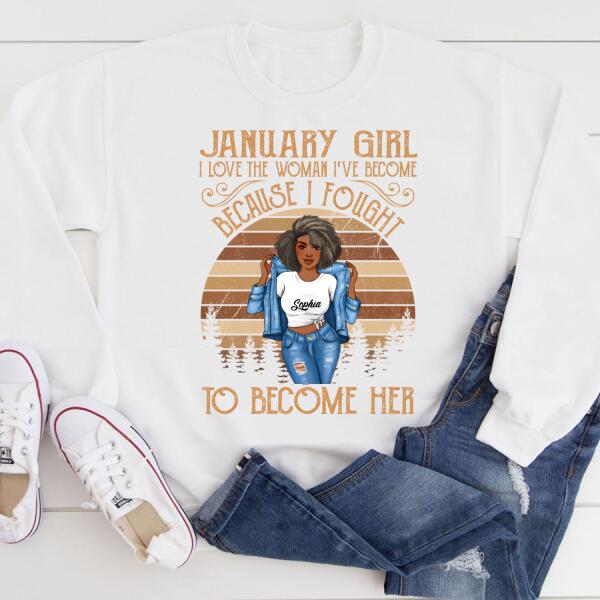 Custom January Birthday Shirt For Woman, Queens Are Born In January Gifts, Melanin Afro Woman Shirt, Black Girl Tee, Afro Queen Gift