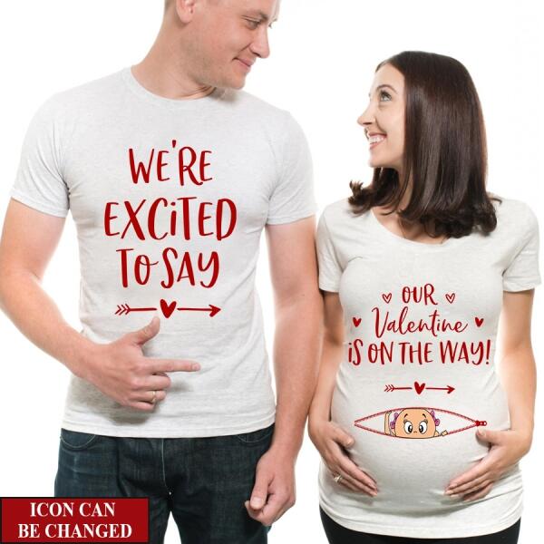 Custom Valentines Day Shirts, Maternity Valentines shirt, Valentine Shirt, Matching T Shirts For Couples, His And Her Valentine Shirts, Couple Shirt, Husband And Wife Shirt
