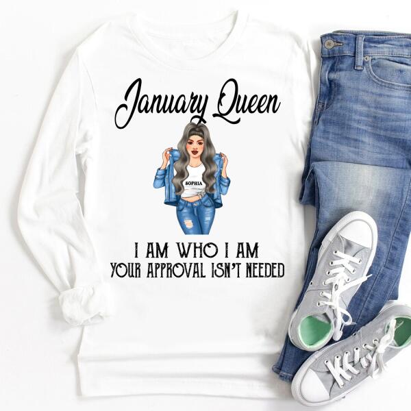Custom January Birthday Shirt For Woman, Queens Are Born In January Gifts, Melanin Afro Woman Shirt, Black Girl Tee, Afro Queen Gift
