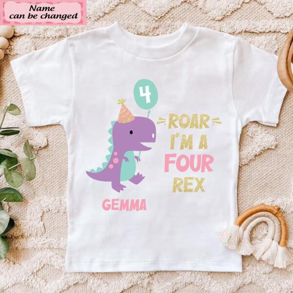 4th Birthday Shirt, Custom Birthday Shirt, Dinosaur Birthday Shirt, Four Birthday Shirt, 4th Birthday T Shirt, Baby Shirt