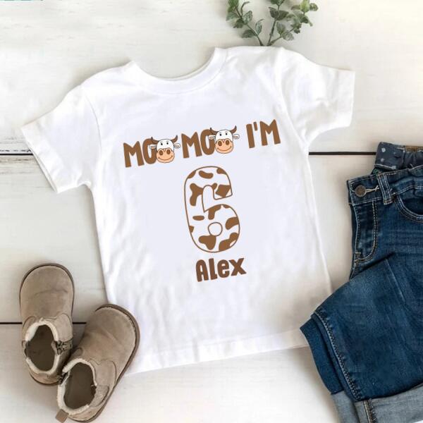 6th Birthday Shirt, Custom Birthday Shirt, Cow Birthday Shirt, Six Birthday Shirt, 6th Birthday T Shirt, Baby Shirt