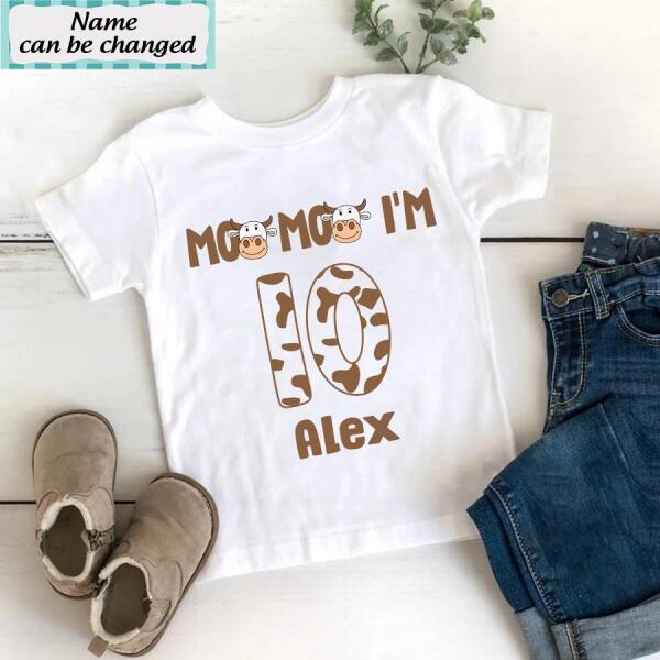 10th Birthday Shirt, Custom Birthday Shirt, Cow Birthday Shirt, Ten Birthday Shirt, 10th Birthday T Shirt, Baby Shirt