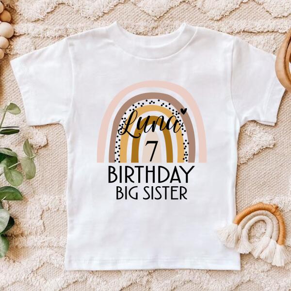 7th Birthday Shirt, Custom Birthday Shirt, Rainbow Shirt, Seven Birthday Shirt, 7th Birthday T Shirt, Baby Shirt