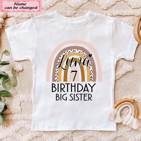 7th Birthday Shirt, Custom Birthday Shirt, Rainbow Shirt, Seven Birthday Shirt, 7th Birthday T Shirt, Baby Shirt