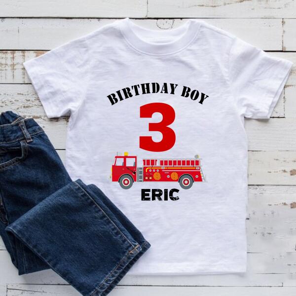 Third Birthday shirt, 3rd Birthday Shirt, Custom Birthday Shirt, Fire Truck Birthday Shirt, Three Birthday Shirt, 3rd Birthday T Shirt, Baby Shirt