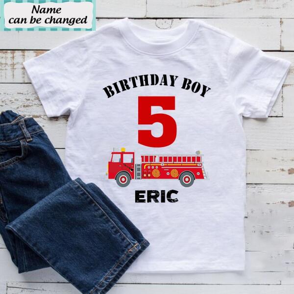 5th Birthday Shirt, Custom Birthday Shirt, Fire Truck Birthday Shirt, Five Birthday Shirt, 5th Birthday T Shirt, Baby Shirt