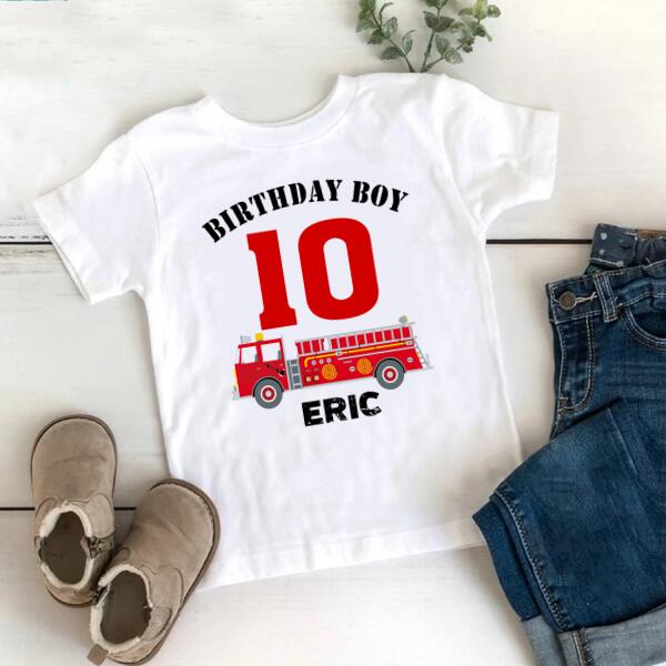 10th Birthday Shirt, Custom Birthday Shirt, Fire Truck Birthday Shirt, Ten Birthday Shirt, 10th Birthday T Shirt, Baby Shirt