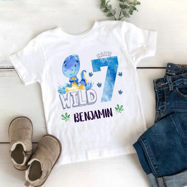 7th Birthday Shirt, Custom Birthday Shirt, Dinosaur Birthday Shirt, Seven Birthday Shirt, 7th Birthday T Shirt, Baby Shirt
