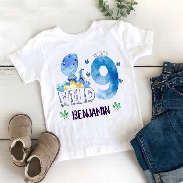 9th Birthday Shirt, Custom Birthday Shirt, Dinosaur Birthday Shirt, Nine Birthday Shirt, 9th Birthday T Shirt, Baby Shirt