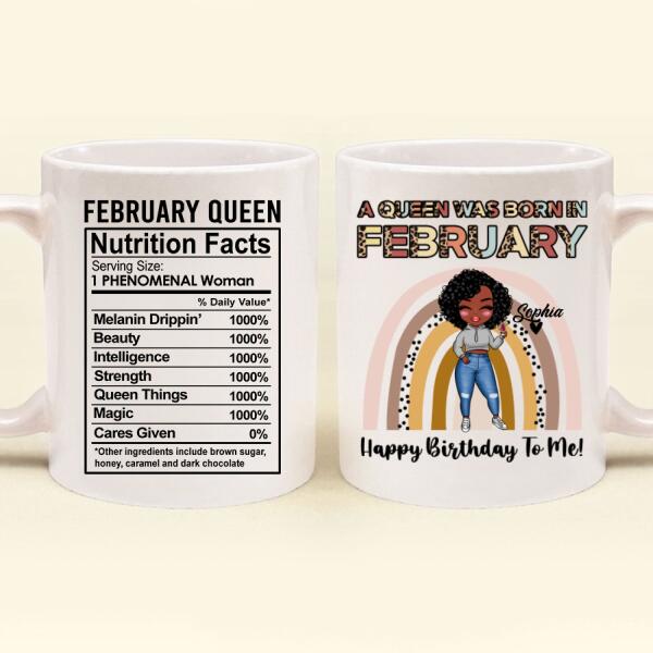 February birthday mug, Personalized birthday mug, customized mug for birthday, happy birthday personalized mug