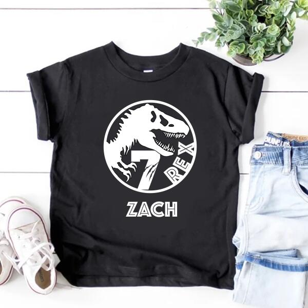 7th Birthday Shirt, Custom Birthday Shirt, Dinosaur Birthday Shirt, Seven Birthday Shirt, 7th Birthday T Shirt, Baby Shirt