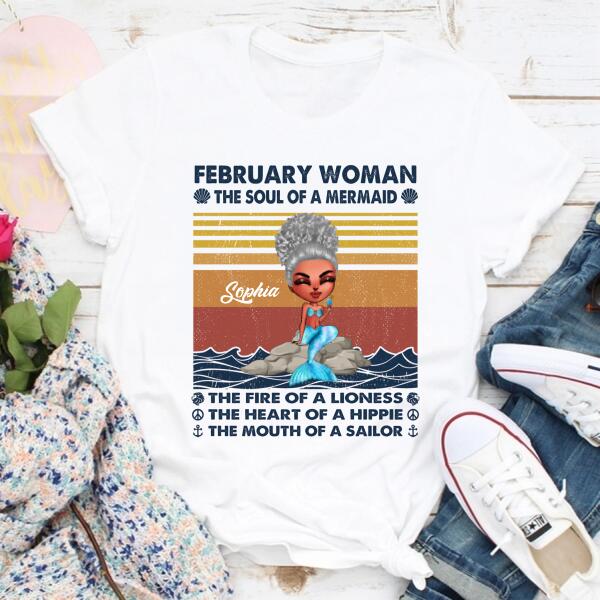 February Birthday Shirt, Custom Birthday Shirt, Queens Born In February, February Birthday Gifts, February shirts for February mermaid, mermaid birthday shirt