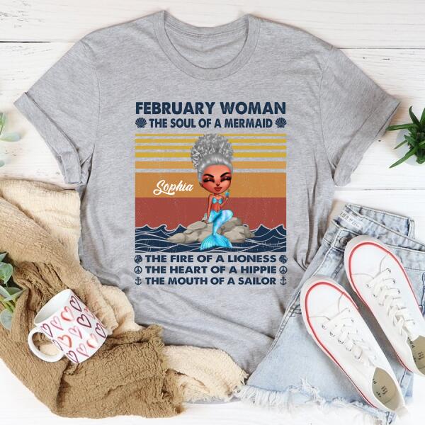 February Birthday Shirt, Custom Birthday Shirt, Queens Born In February, February Birthday Gifts, February shirts for February mermaid, mermaid birthday shirt