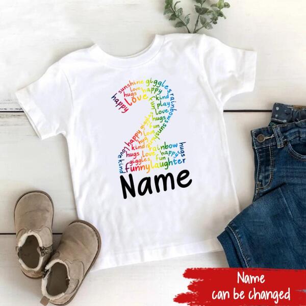 Personalised Kids Birthday T-shirt, 2nd Birthday, Custom Tee, Birthday T-shirt, Name And Number Top