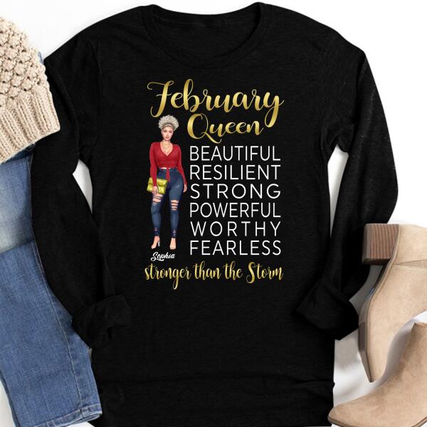 February Birthday Shirt, Custom Birthday Shirt, Queens Born In February, February Birthday Gifts, February shirts for Woman