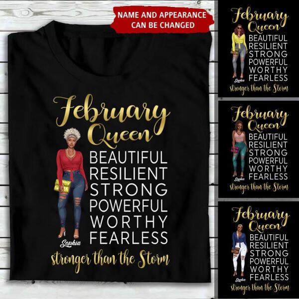 February Birthday Shirt, Custom Birthday Shirt, Queens Born In February, February Birthday Gifts, February shirts for Woman