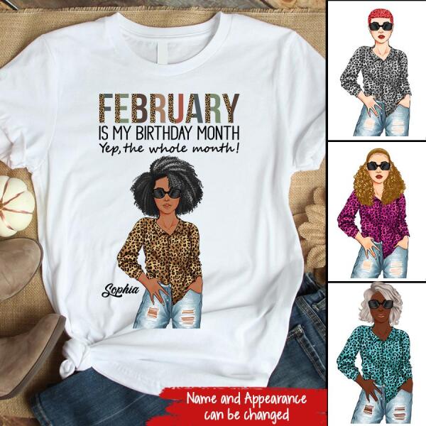 Custom February Birthday Shirt For Woman, Queens Are Born In February Gifts, Melanin Afro Woman Shirt, Black Girl Tee, Afro Queen Gift